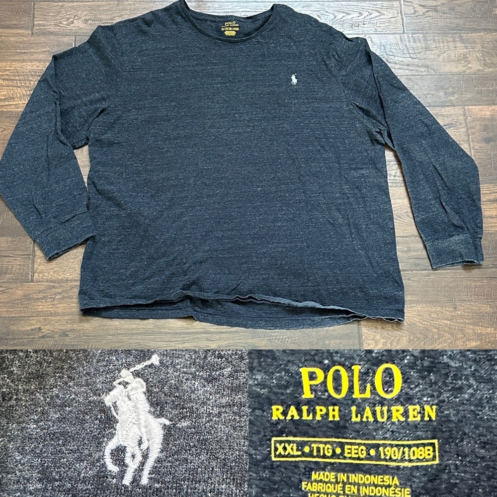 Polo by Ralph Lauren Dark Navy Long Sleeve Crew Tee 100% cotton XXL